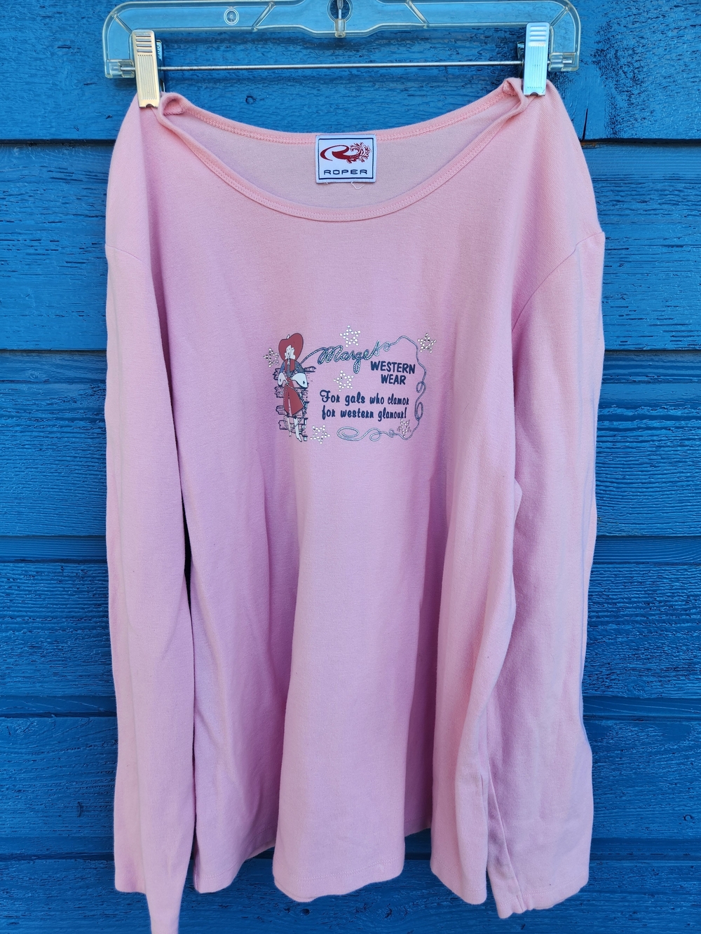 Roper Pink Girls' Long-Sleeve Western Graphic Top